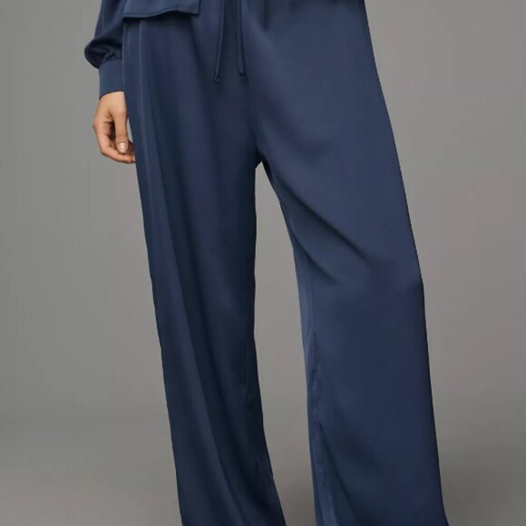 Aura SAtin Blue set ( Blouse + Pants) - Picture 2 of 7